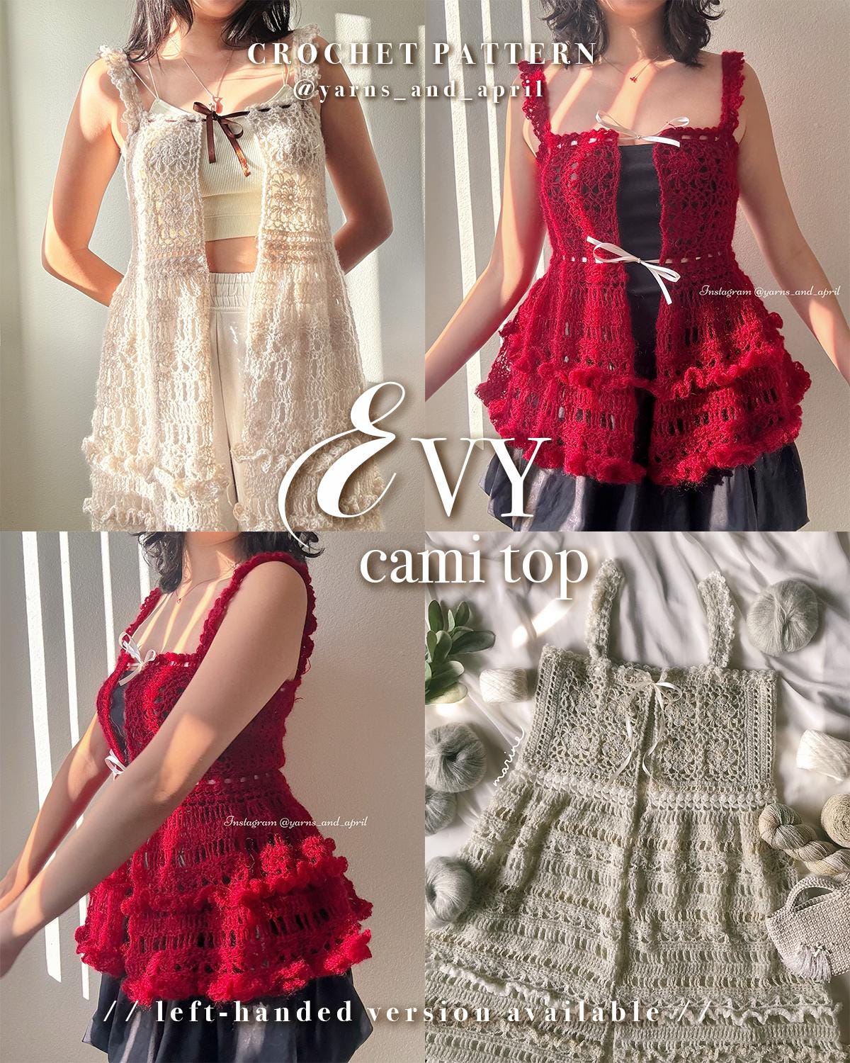 EVY Cami Top | PDF Crochet Pattern [left-handed Friendly] - Etsy