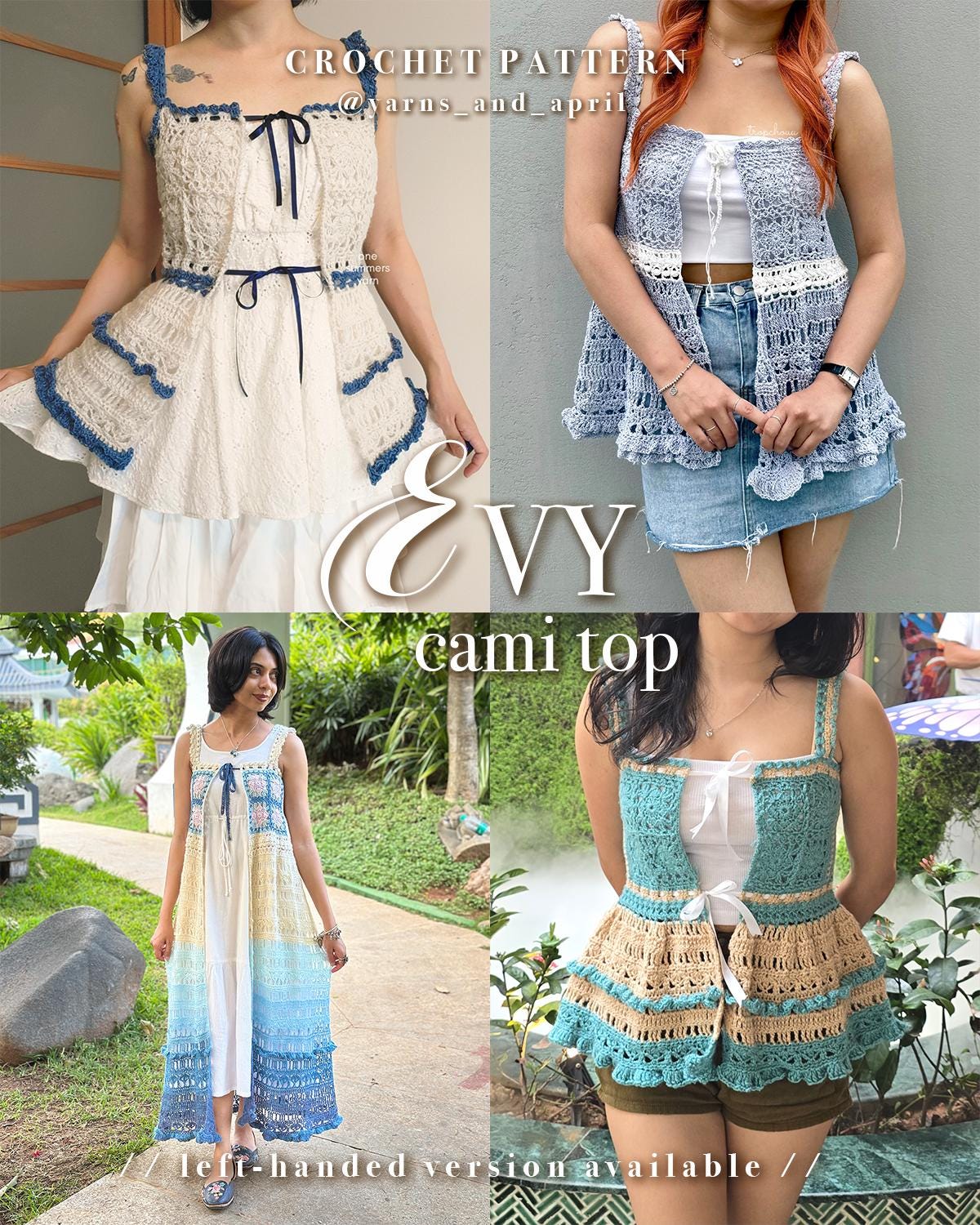 EVY Cami Top | PDF Crochet Pattern [left-handed Friendly] - Etsy
