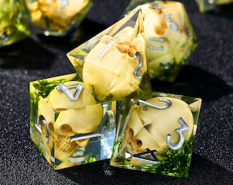 Skeletalgenhars dobbelstenen set | DND-dobbelsteen schedel