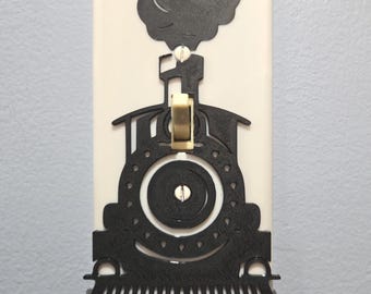 Steam train light switch wall plate 3D printed