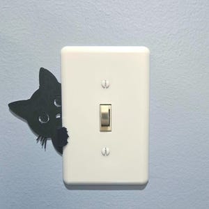 Peek-a-meow! Peeking cat, kitty light switch cover wall plate