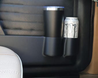 Lewa i prawa strona – uchwyt na kubek w kieszeni drzwi BMW E30 – CZARNY – 2 sztuki