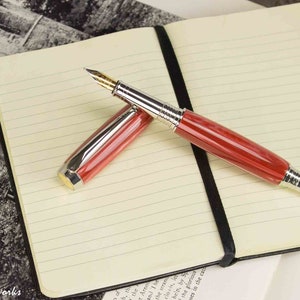 Alternative Red Coral Fountain Pen with Rhodium
