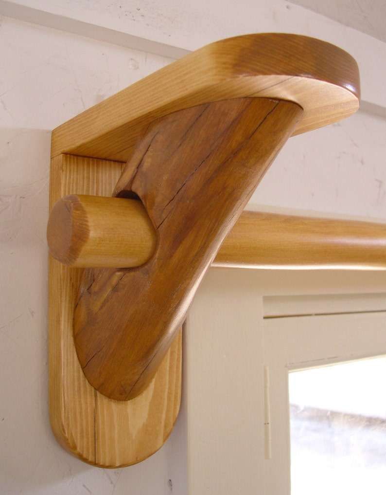 Curtain Rod 72in 6ft Rustic Curtain Rod Wood Curtain Rod Etsy