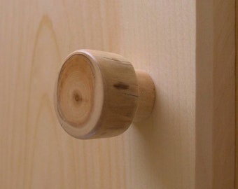 Rustic Knob -  Knob for Cabinet - Knob for Drawers - Wood Cabinet Knobs - Dresser Knob - 1 3/8" to 1 1/2" - Log Cabin Knob (Clear Finish)