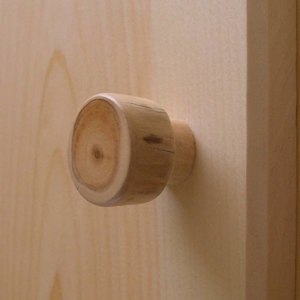 Rustic Knob -  Knob for Cabinet - Knob for Drawers - Wood Cabinet Knobs - Dresser Knob - 1 3/8" to 1 1/2" - Log Cabin Knob (Clear Finish)