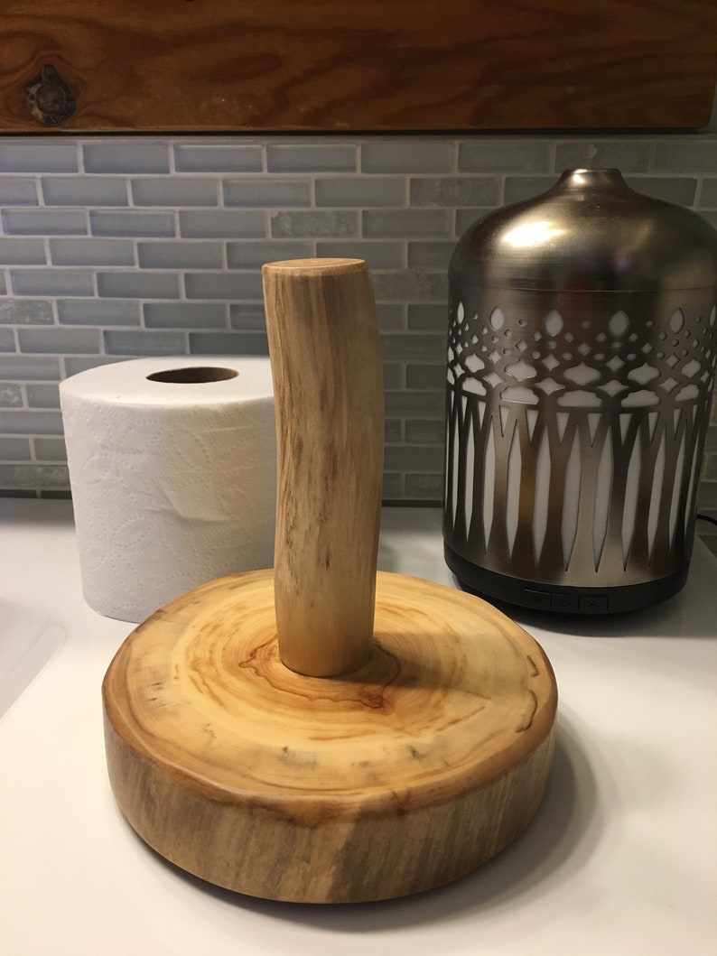 Toilet Paper Holder Clear Finish sits on Countertop Cabin Etsy