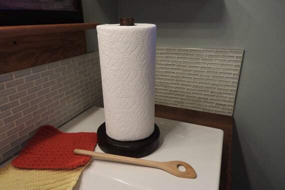 Paper Towel Holder Countertop Espresso Finish Wood Paper Etsy