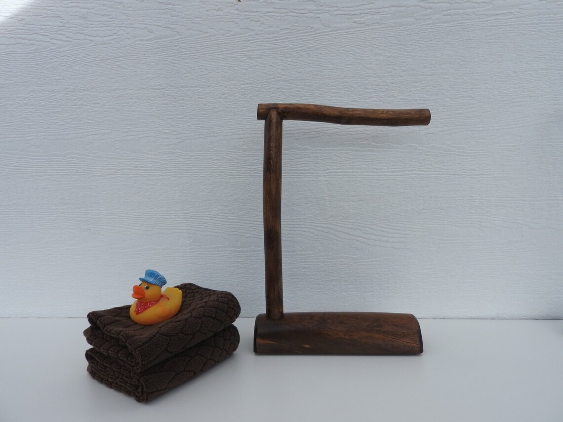 Countertop Log Hand Towel Holder Espresso Finish Towel Etsy
