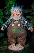 Handcrafted Forest Gnome Figurine - Scandinavian Elf with Detailed Clothing, Enchanting Handcrafted Forest Gnome Figurine