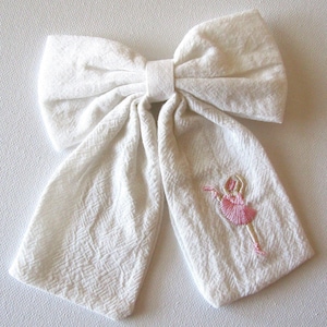 Embroidered Large Ballet Bow for Girls - Ballet Shoes - Ballet - Bows - Dance Bows - Dancer - Girls Bows - Dance Accessories