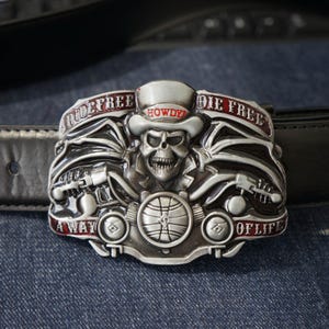 Skull buckle,Biker Skull Belt Buckle, Pirate & Rebel Designs, Pumpkin accessory Howdy Motto,Cowboy Motorcycle Punk Style,Halloween gift