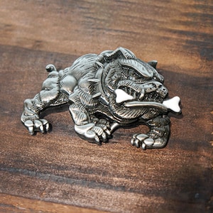 Hip-Hop Rock Dog Design,Vintage Bulldog Belt Buckle,Cool Gift for Him,Biker Style Decor,Fierce Dog Metal Accessory, Statement Belt Buckle