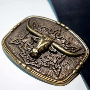 Silver And Gold Belt Buckle,Longhorn Belt,Western Bull Horn,Horseback Riding Pattern,Western Wear Buckle,Cowboy Belt
