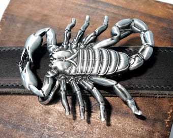 Scorpion Belt Buckle: Silver & Black Western Goth Style - Etsy