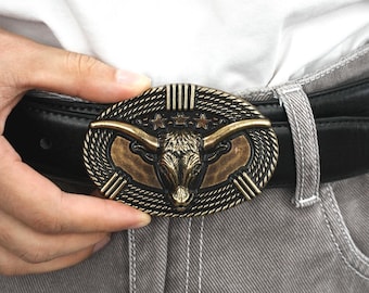 Abalone & Alpaca Longhorn Steerhead Belt Buckle - Etsy display picture 2