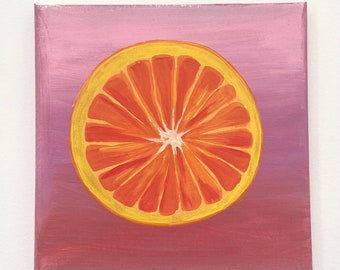 Original painting - orange still life, pink, yellow, orange