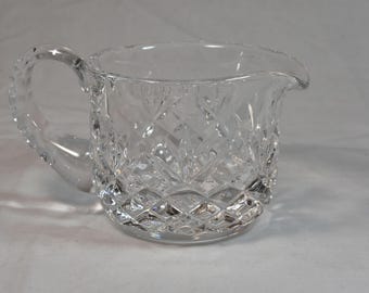 Crémier vintage pétillant en cristal au plomb Criss Cross et éventail