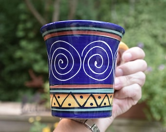 Vintage Hand Painted Earthenware Mug Italian Swirl Pier 1