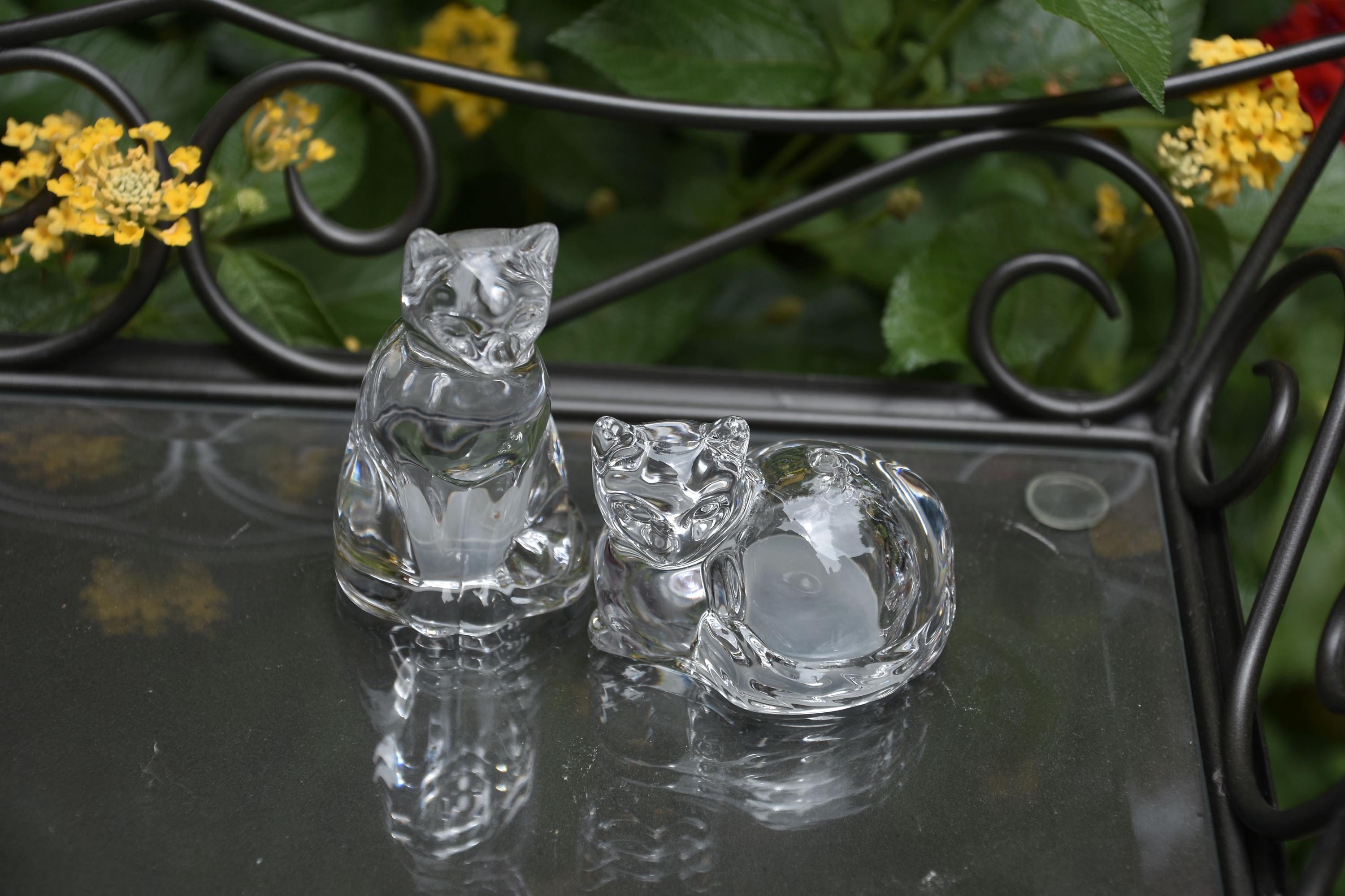 Vintage Lenox Glass Cat - Etsy