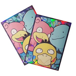 Protecteur de carte en aluminium Slowpoke Psyduck Quagsire sur mesure 60 pièces taille standard