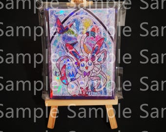 Custom made Sylveon Eeveelution foil Card Protector 60pcs standard Size