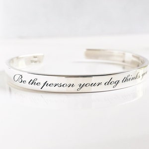 6&quot; x 1/4&quot;  Solid Sterling Silver Pick Your Own Font Bracelet . Custom Engraved . Personalized Gift for Her . Design Your Own Cuff Bracelet