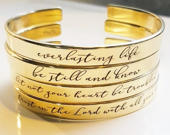 Scripture Bracelets . FREE Secret Message . John 3.16 . Psalm 46.10 . John 14:10 . Proverbs 3.5-6 . Gift of Encouragement . Tatumbradleyco