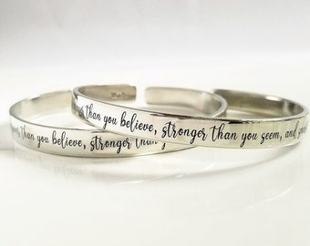 You are Braver than you Believe, Stronger than you Seem, Smarter than you Think . Gift for Daughter . Tatum Bradley . Sterling Silver