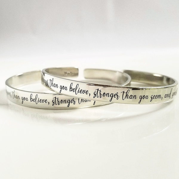 You are Braver than you Believe, Stronger than you Seem, Smarter than you Think . Gift for Daughter . Tatum Bradley . Sterling Silver
