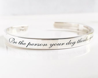 6" x 1/4" Pick Your Own Font Solid Sterling Silver Bracelet . Custom Engraved . Personalized Gift for Her . Design Your Own Cuff Bracelet