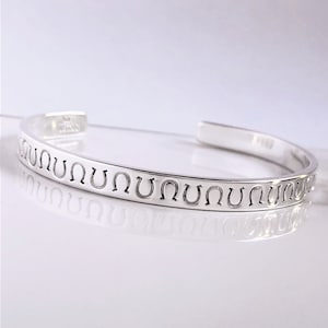 Solid Sterling Horseshoe Bracelet . Hand Stamped Horse Shoe Cuff Bracelet .  Horse Lovers Jewelry . Gift for Her . TatumBradleyCo