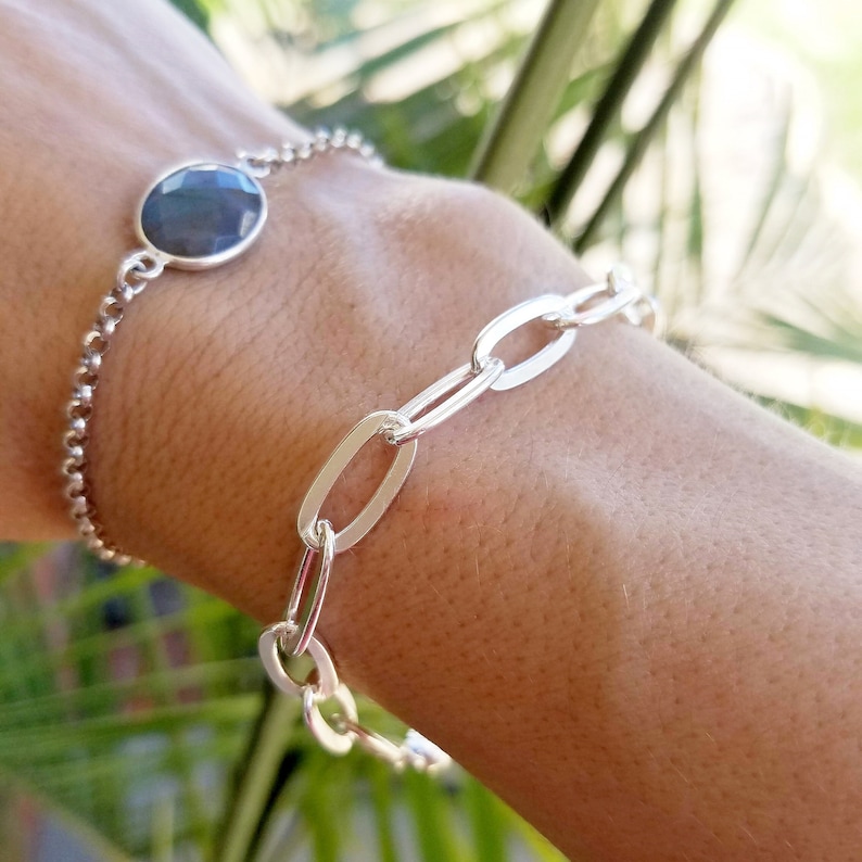 Chunky Chain Link Bracelet . Solid Sterling Silver . Wide Etsy