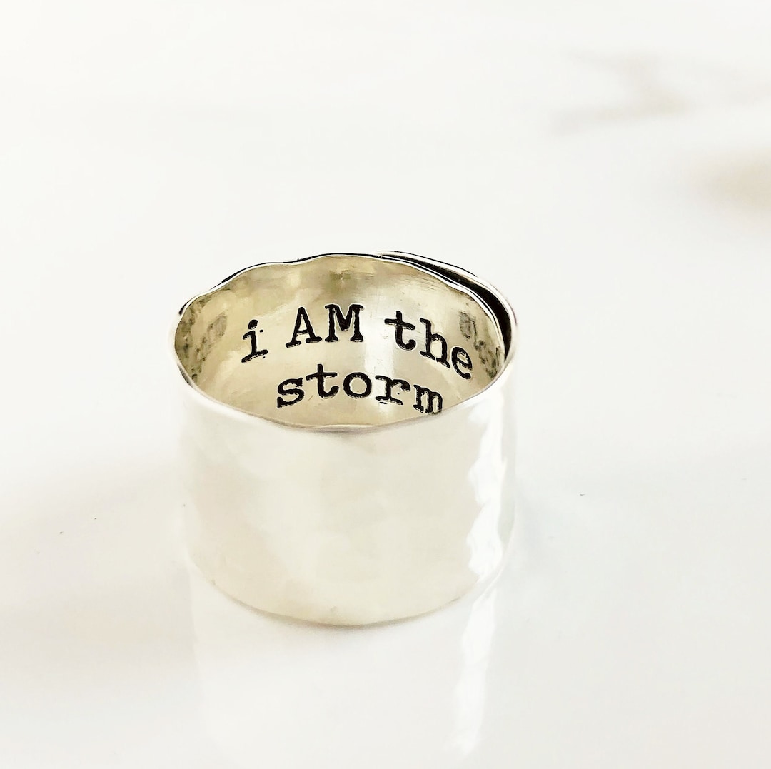 Personalized Secret Message Ring . 1/2 Wide Sterling Silver Thumb Ring ...