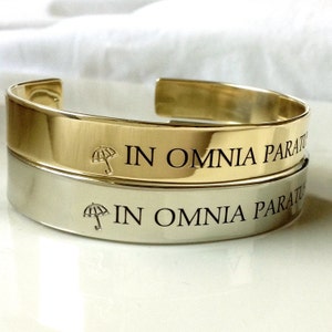 Gilmore Girls Inspired Bracelet . IN OMNIA PARATUS Ready For Anything . Hand Stamped Metal Bracelet . Stars Hollow image 3