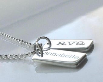 CHARM ONLY Tiny Name Tag Solid Sterling Silver Name Necklace Charm  Tatumbradleyco