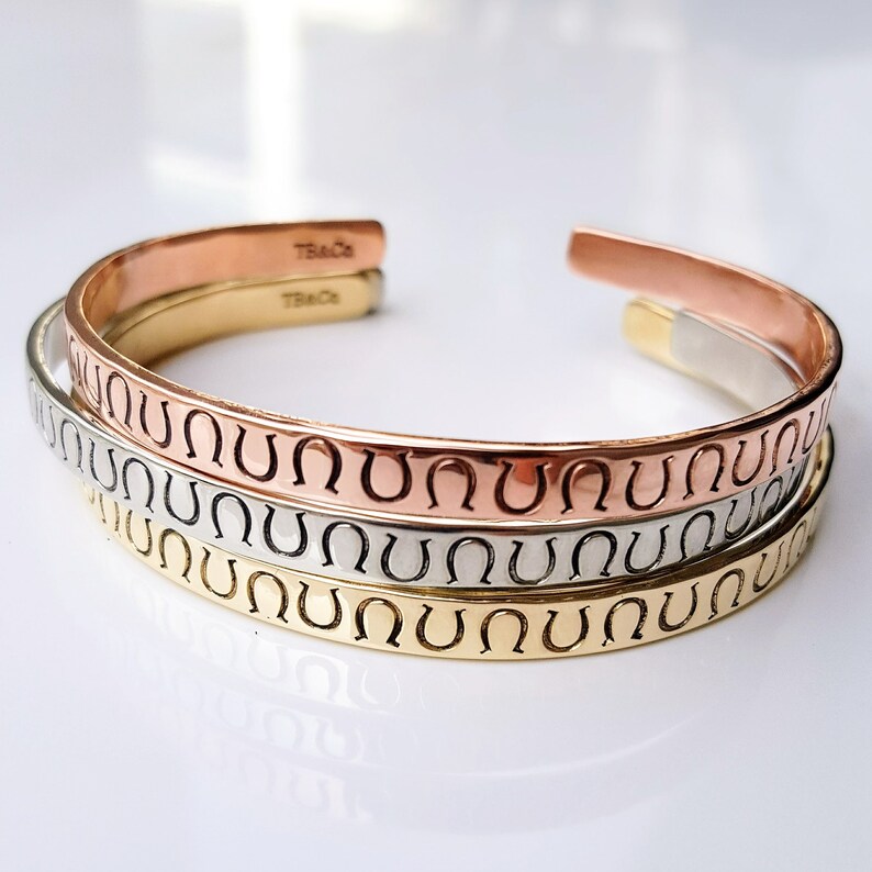 Horseshoe Bracelet . Hand Stamped Horse Shoe Cuff Bracelet . Etsy
