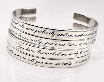 Pride & Prejudice Bracelet | Jane Austen Quote Cuff