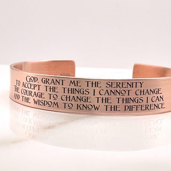 Solid Copper Serenity Prayer Cuff Bracelet 6