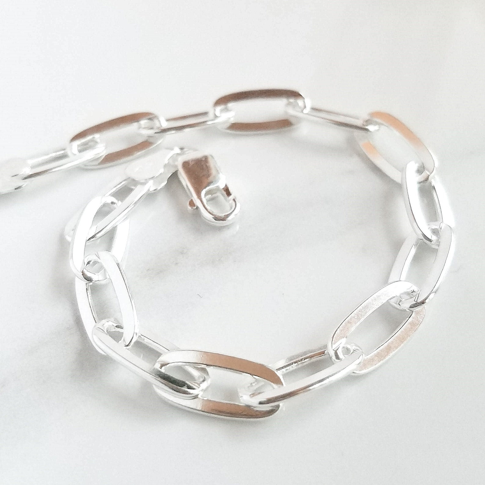 Silver Arrow Link Chunky Chain Bracelet