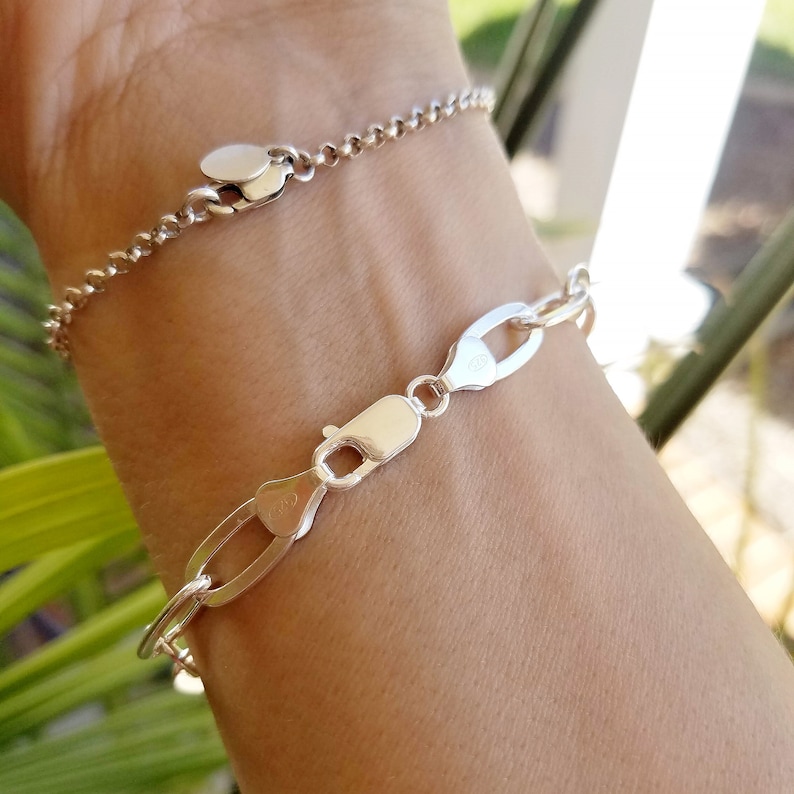 Chunky Chain Link Bracelet . Solid Sterling Silver . Wide Etsy