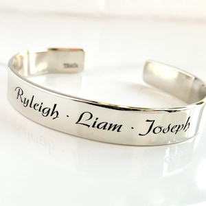 5&quot; to 8.5&quot; x 8mm Wide Design Your Own Bracelet . Solid Sterling Silver Cuff Bracelet . Mens & Womens Sizes . Personalized Bracelet