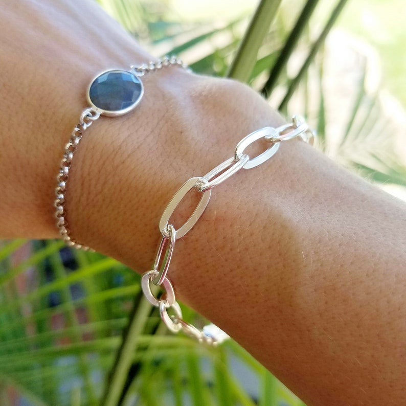 Chunky Chain Link Bracelet . Solid Sterling Silver . Wide Etsy