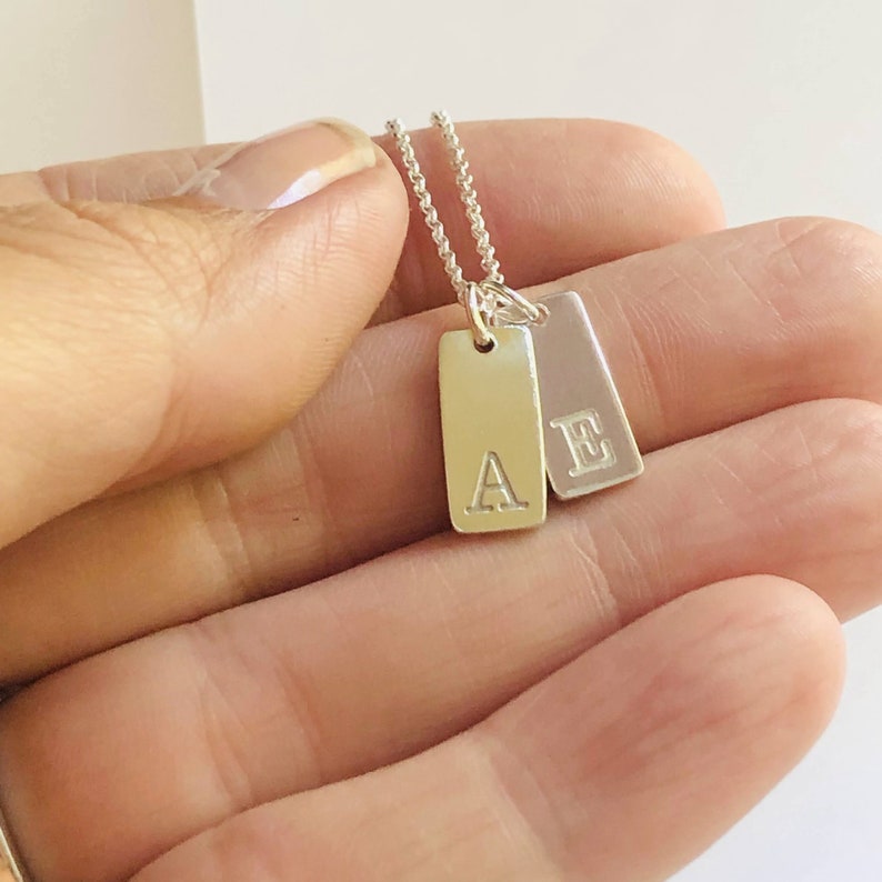 CHARM ONLY . Tiny Name Tag Charm. Solid Sterling Silver Name Etsy