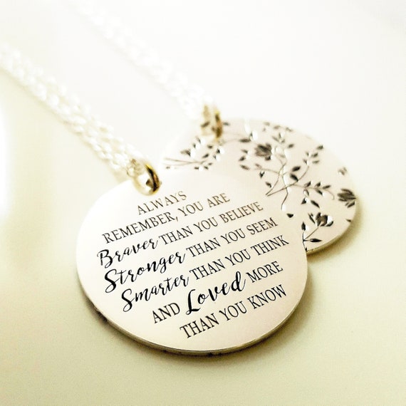 Wife Valentine Gift Birthday Gift Necklace Name Smarter Than Think Love Husband Loved Than Know Braver Than Believe to My Devin Always Remember That I Love You Stronger Than Seem Wife Valentine Gift Birthday Gift Necklace Name Smarter Than Think Love Husband Loved Than Know Braver Than Believe to My Devin Always Remember That I Love You Stronger Than Seem