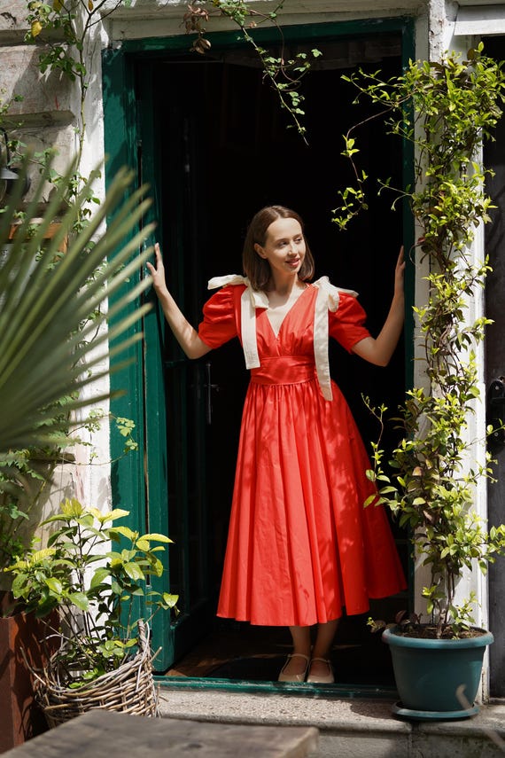 white christmas dresses Buy Cotton Eyelet Belted Dress in Bright Heather Coral Online