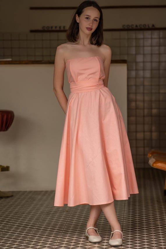 slim fit dress slacks Erminia Peach One-Shoulder Twist Wrap Maxi Dress – Club L London main image 0