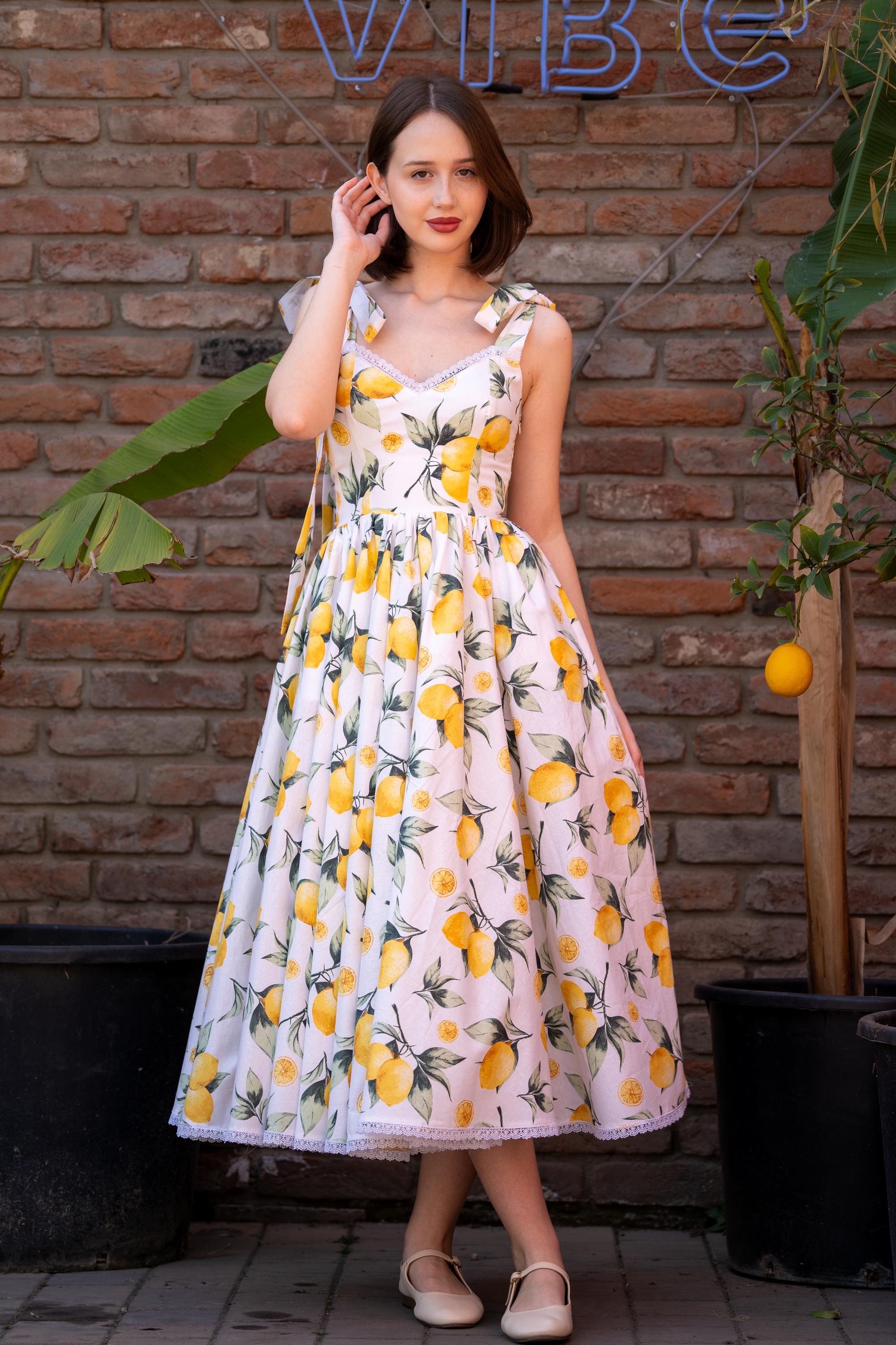 knee length dresses for ladies Limoncello Spritz Maxi Dress Yellow main image 0