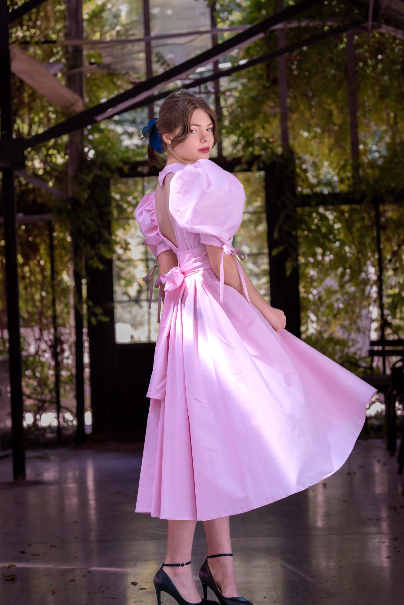 ethical pink midi dress Thats So Fetch | Mik Midi Dress | Pink