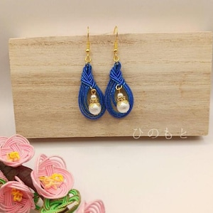 Myoga Knot Mizuhiki Earrings -Traditional Japanese Craft, Handmade